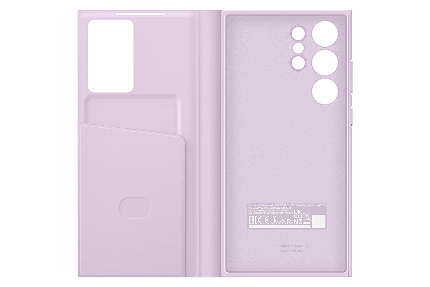 Samsung Galaxy S23 Ultra Smart Clear View Wallet Cover - Lilac - Mahajan Electronics Online