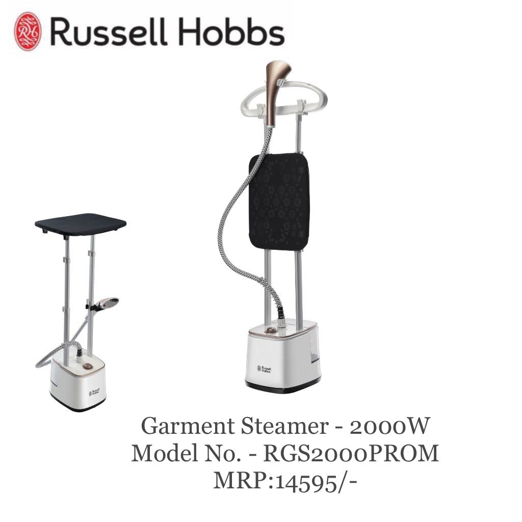 Russell Hobbs Garment Steamer 2000 Watts RGS2000PROM - Mahajan Electronics Online