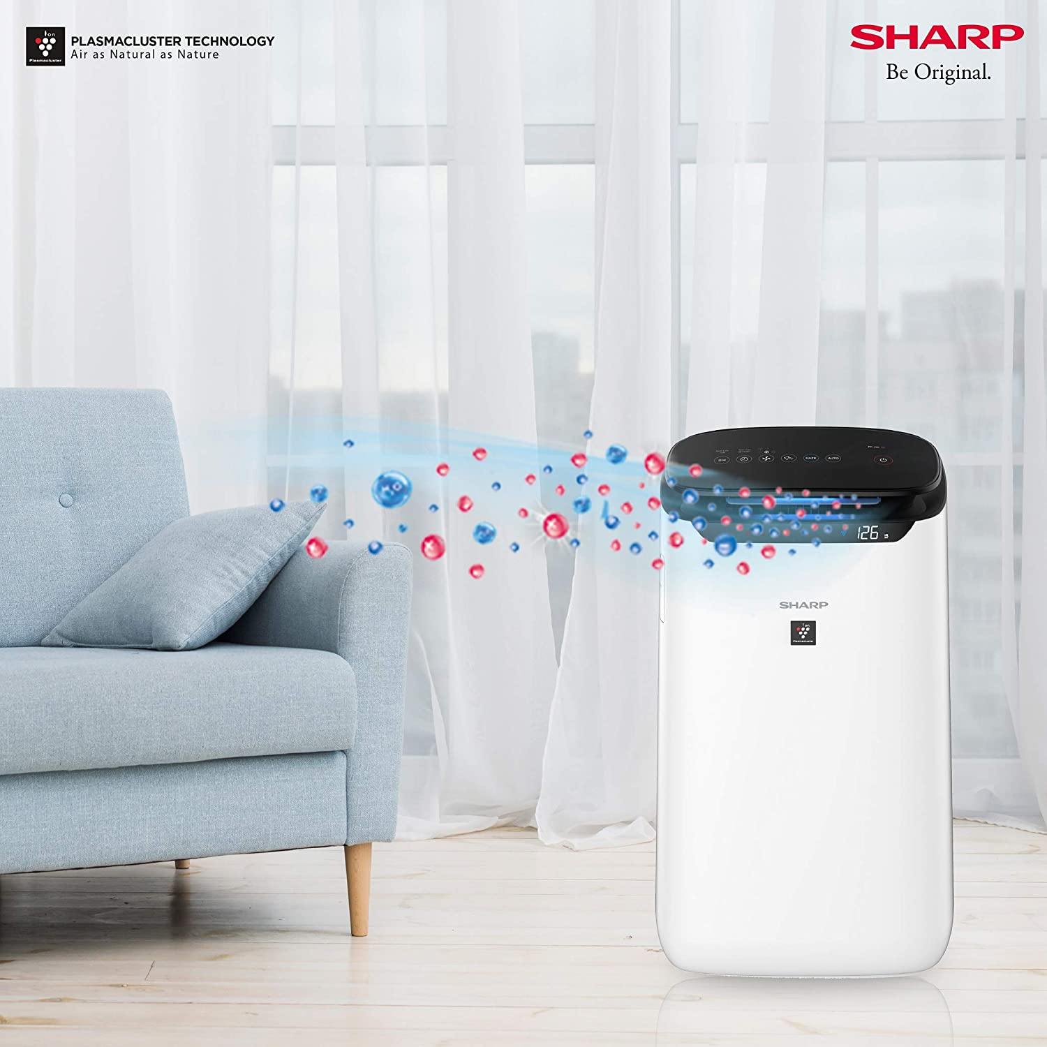 Sharp Air Purifier Model No. FP-J60M Dual Purification Area Coverage Upto 550 Sq feet - Mahajan Electronics Online