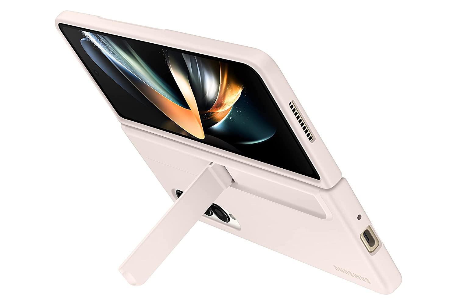 Samsung Galaxy Z Fold4 Standing Polycarbonate Back Cover with Pen Galxy Z Fold4, Sand - Mahajan Electronics Online