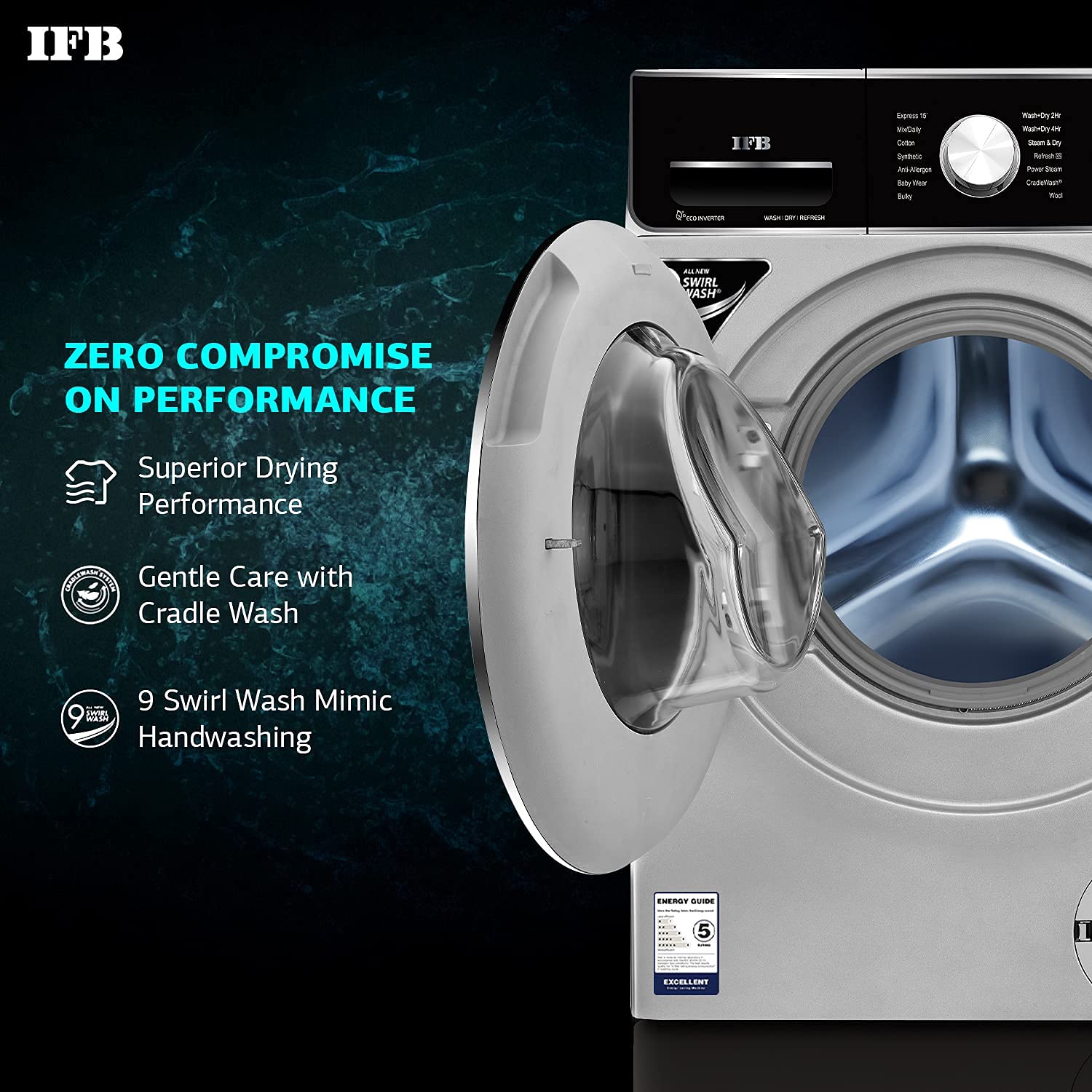 IFB Washer Dryer Executive ZXS 8.5/6.5kg 5 Star Inverter Fully-Automatic - Mahajan Electronics Online