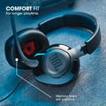 JBL Quantum 200 Wired Over Ear Headphones with Mic (Black) - Mahajan Electronics Online