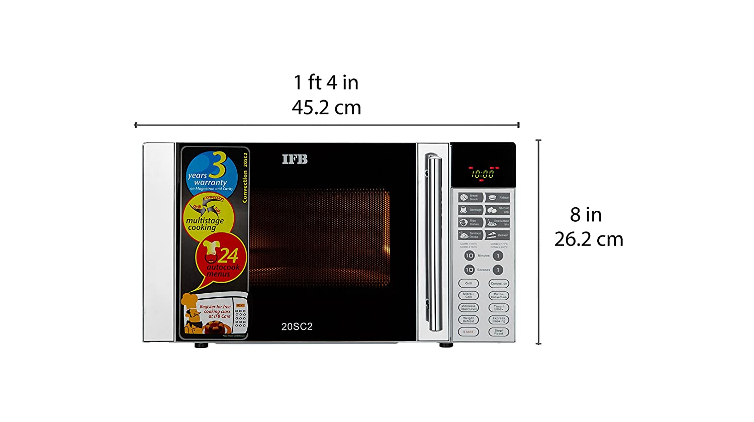 IFB 20 L Convection Microwave Oven (20SC2, Metallic Silver) - Mahajan Electronics Online