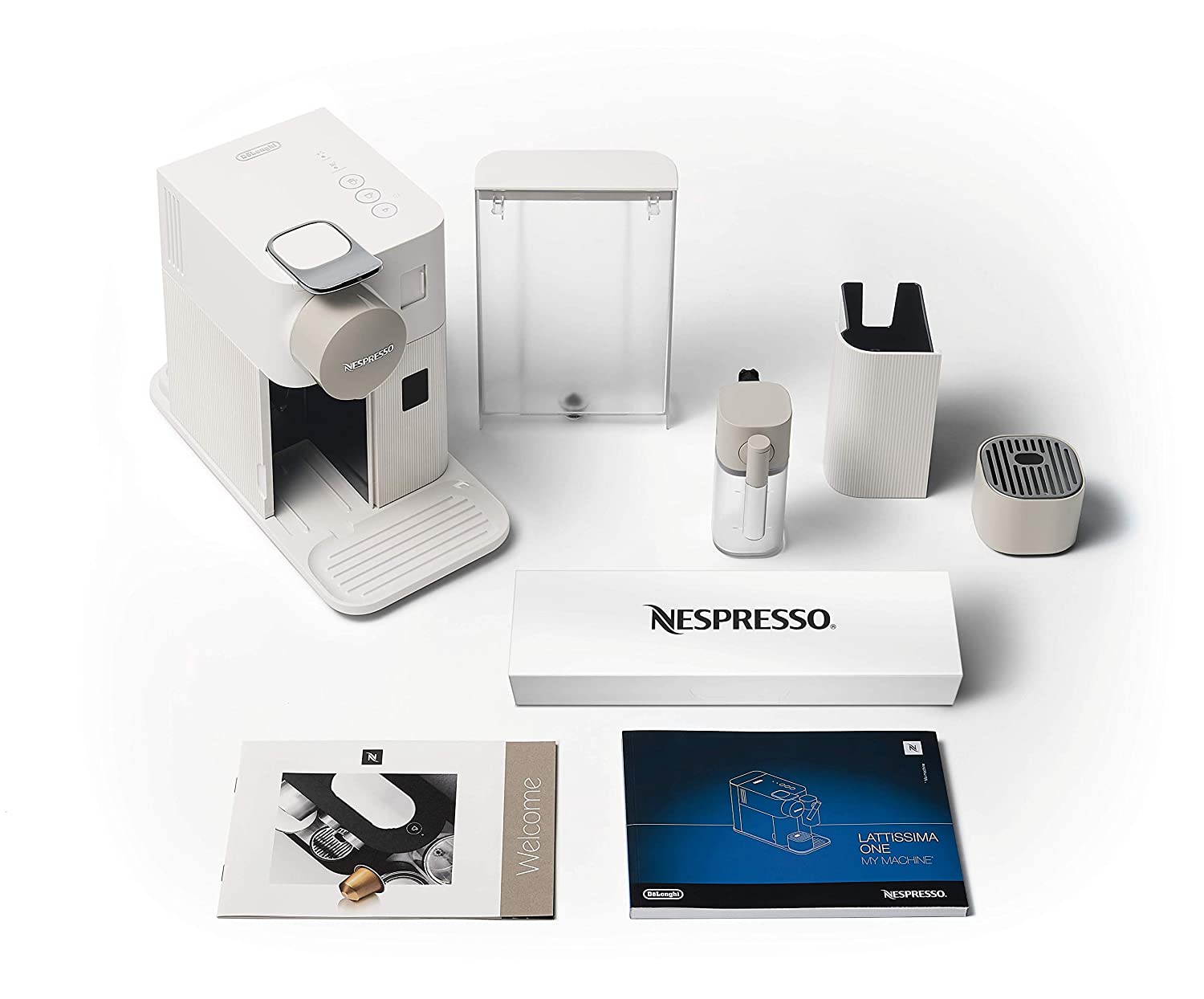 Nespresso Latissima 1400W One EN510.W Single Serve Coffee Machine (White, 1L)