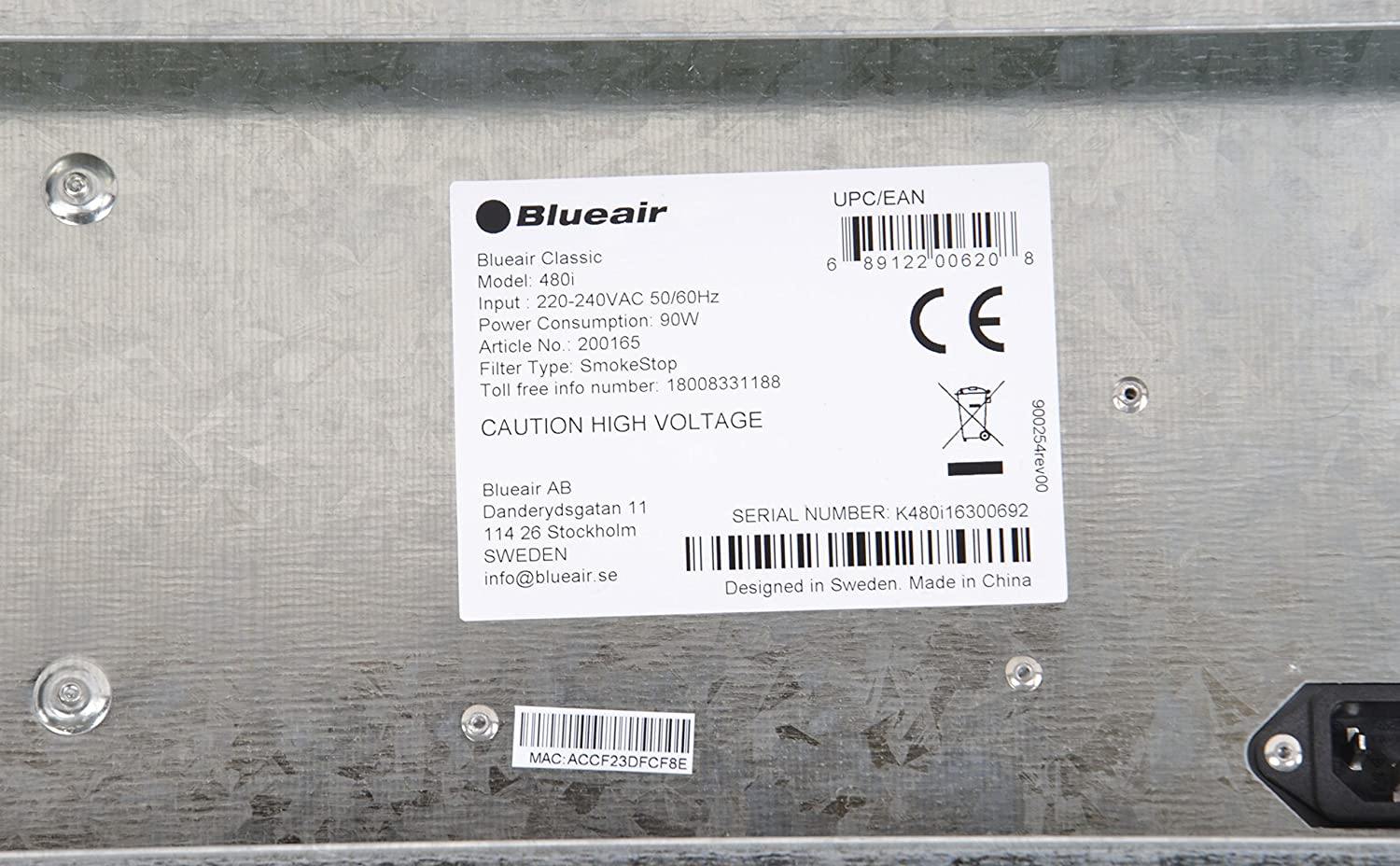 Blueair Classic 480i 40 sq.mtrs,WiFi Enabled & in Built sensors, 90 Watt, White Colour - Mahajan Electronics Online