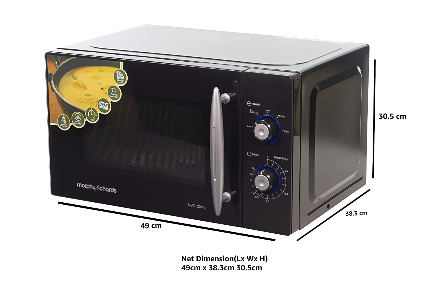 Morphy Richards 20 L Solo Microwave Oven (20 MS, Black) - Mahajan Electronics Online