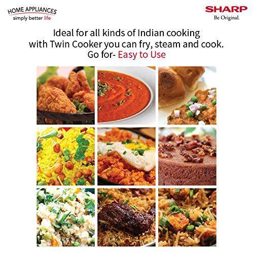 Sharp Twin Cooker | 1st Dual Pot Multi Cooker | Smart Temperature Control | 12 Auto Cooking Modes | Model: KN-TC50VI-SL | Silver - Mahajan Electronics Online