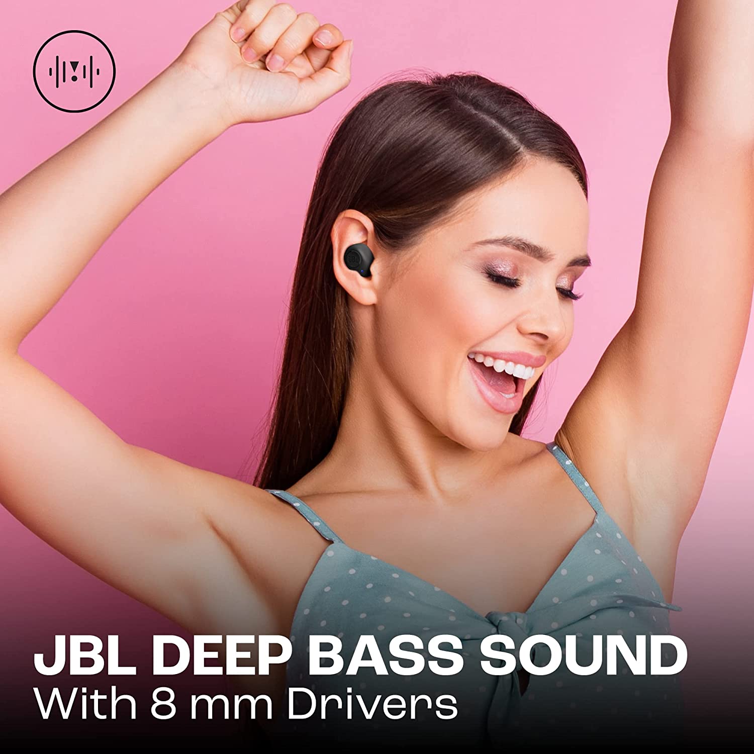 JBL Wave Buds in-Ear Earbuds Wireless (TWS) with Mic, Customized Extra Bass EQ, 32 Hrs Battery and Quick Charge, IP54 (Black) - Mahajan Electronics Online 