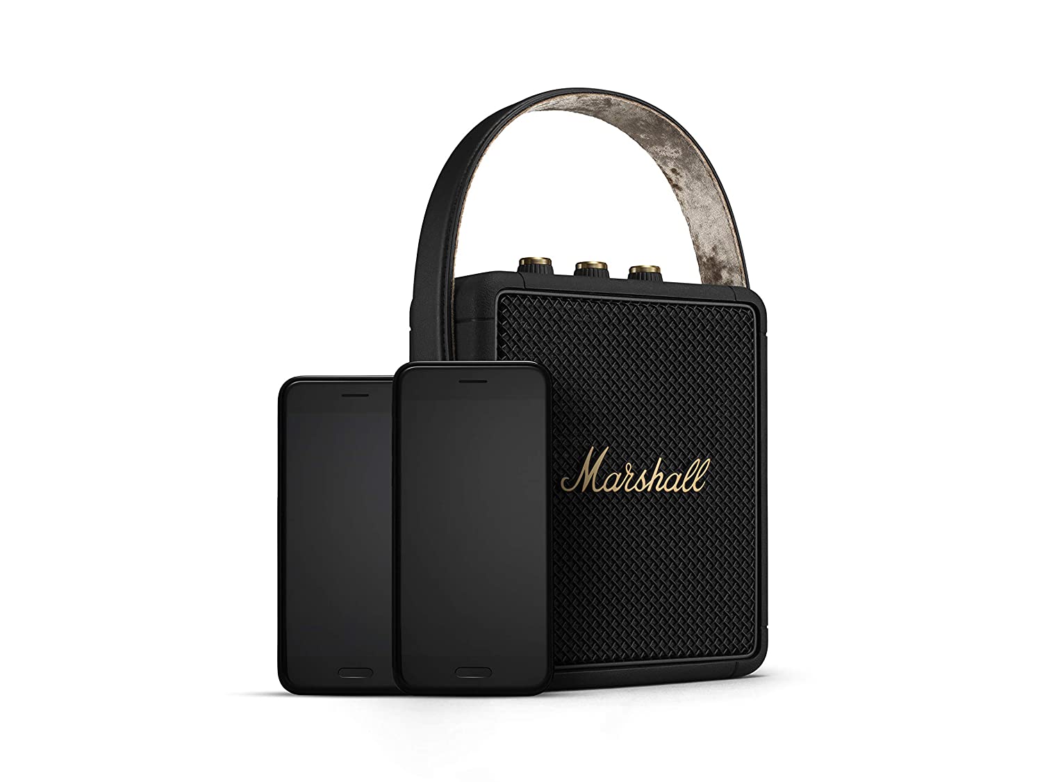 Marshall Stockwell ll Bluetooth Portable Speaker (Black and Brass) - Mahajan Electronics Online