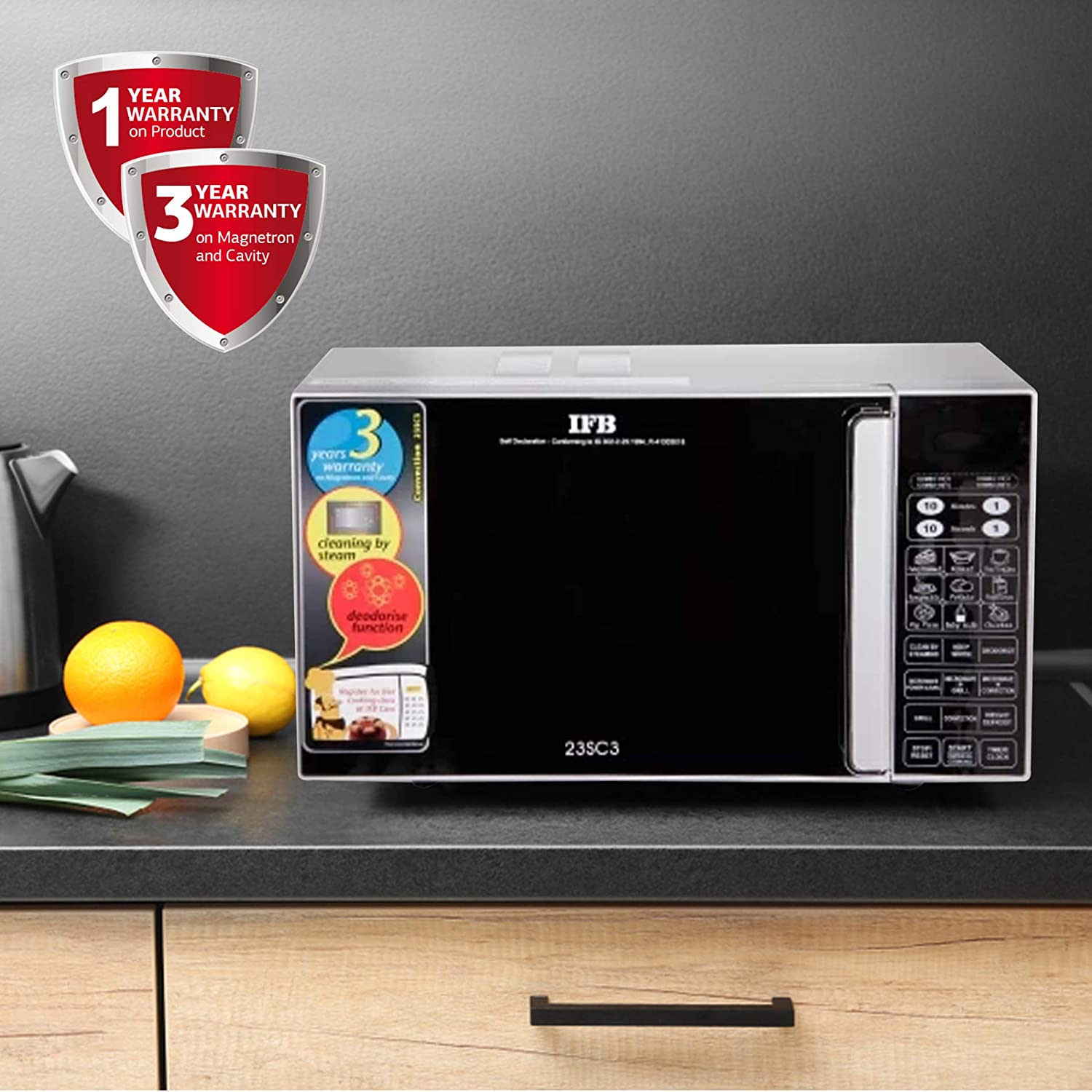 IFB 23 L Convection Microwave Oven (IFB 23SC3, Metallic Silver) - Mahajan Electronics Online