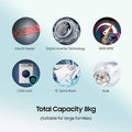 Samsung 8 Kg 5 Star Inverter Front Loading Washing Machine WW80T4040CX1TL, Inox - Mahajan Electronics Online