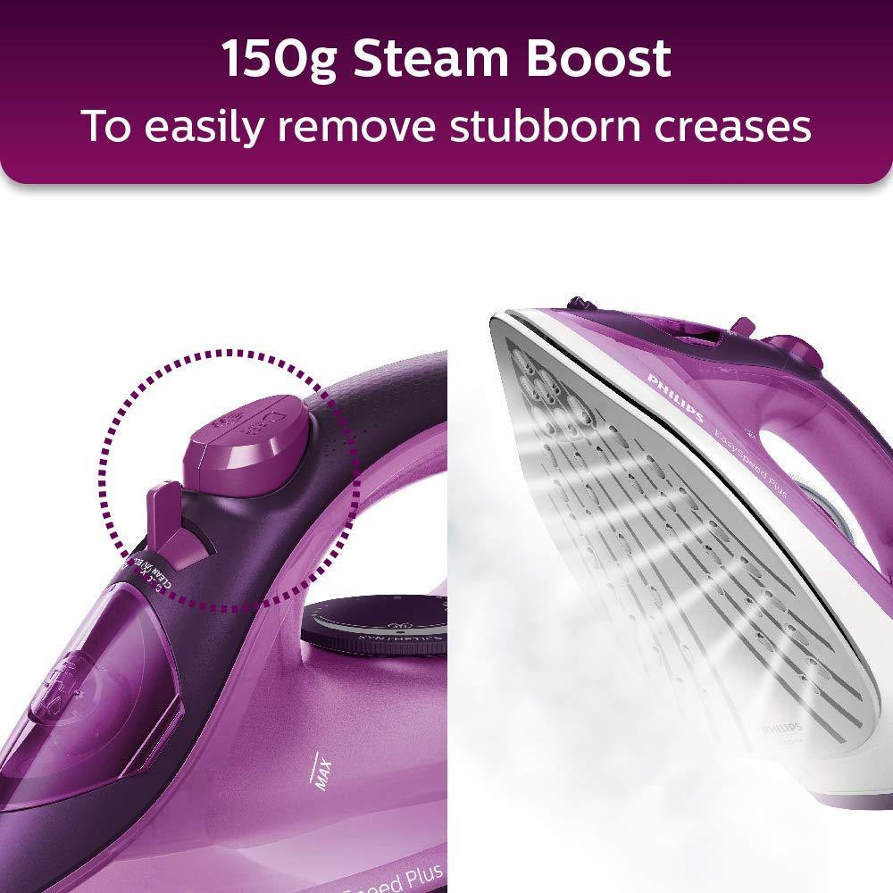 Philips EasySpeed Plus Steam Iron GC2147/30-2400W, Quick Heat up with up to 30 g/min steam, 150g steam Boost, Scratch Resistant Ceramic Soleplate, Vertical... - Mahajan Electronics Online