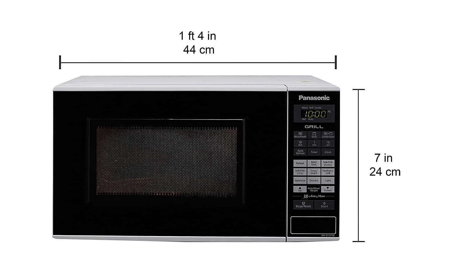 Panasonic 20L Grill Microwave Oven(NN-GT221WFDG,White, 38 Auto Cook Menus ) with Starter Kit - Mahajan Electronics Online