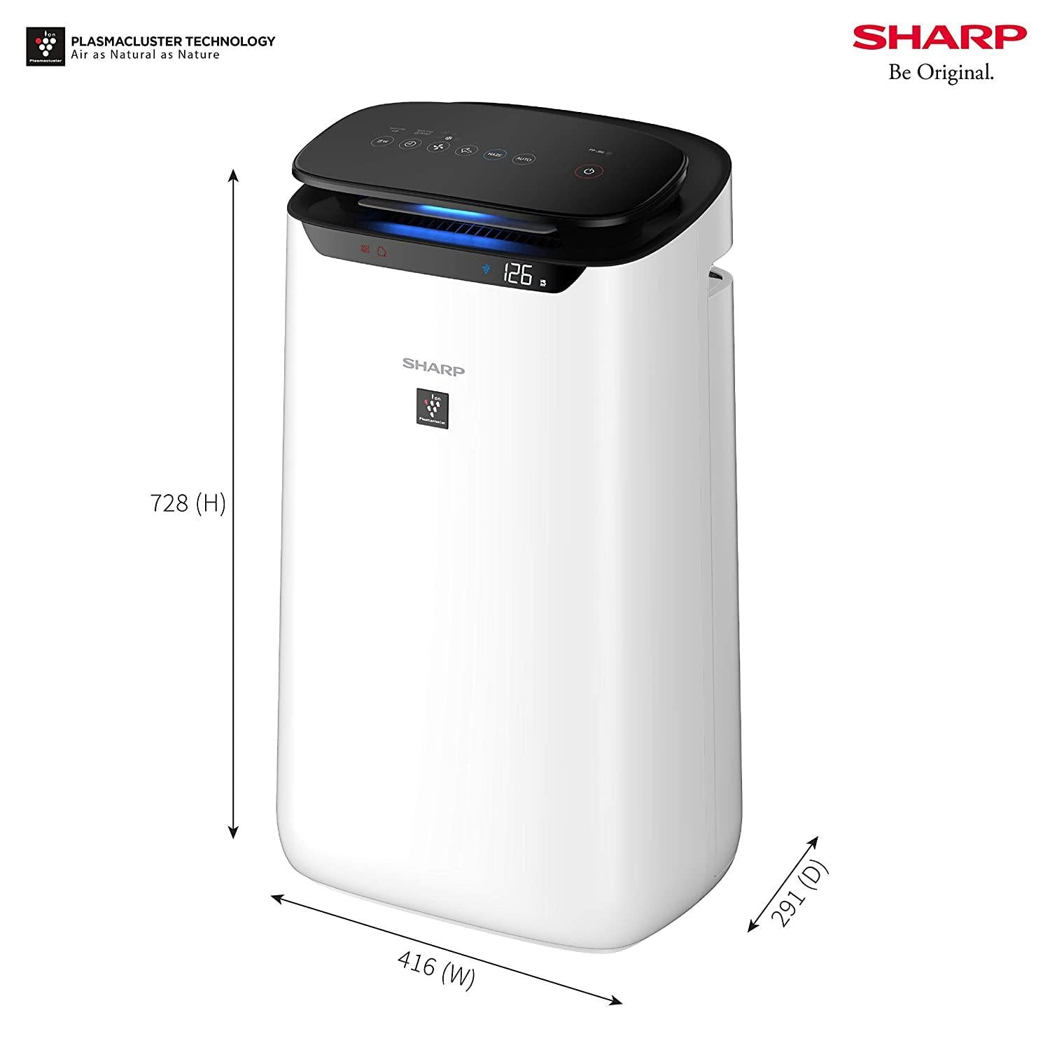 Sharp Air Purifier Model No. FP-J60M Dual Purification Area Coverage Upto 550 Sq feet - Mahajan Electronics Online