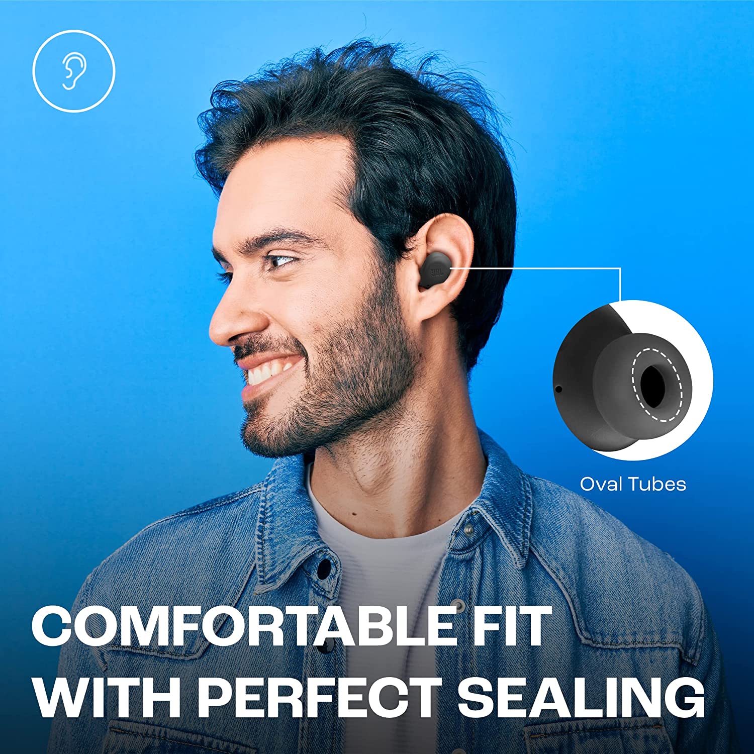 JBL Wave Buds in-Ear Earbuds Wireless (TWS) with Mic, Customized Extra Bass EQ, 32 Hrs Battery and Quick Charge, IP54 (Black) - Mahajan Electronics Online 