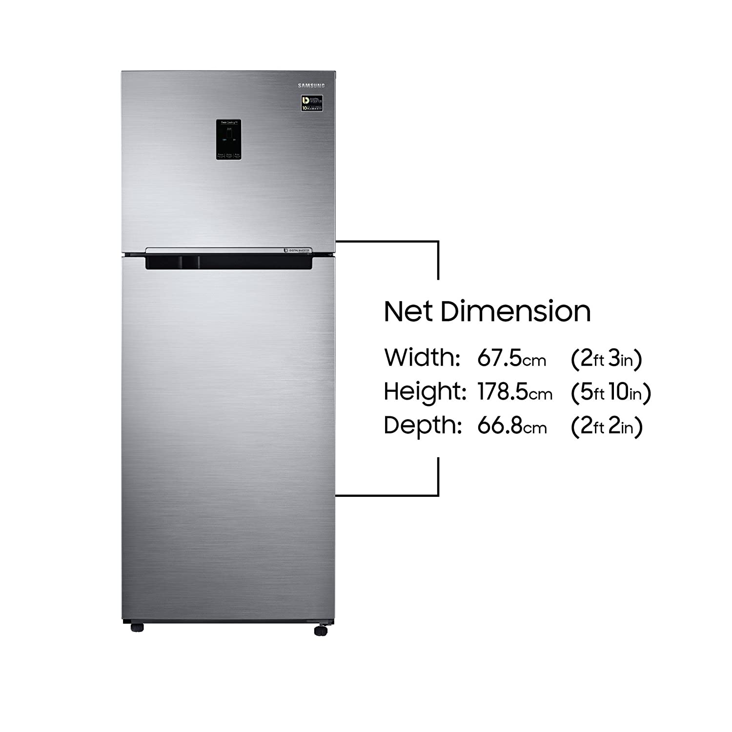 Samsung 415 L 2 Star  Frost Free Double Door Refrigerator(RT42M5538S8/TL, Elegant Inox, Convertible)2020 - Mahajan Electronics Online