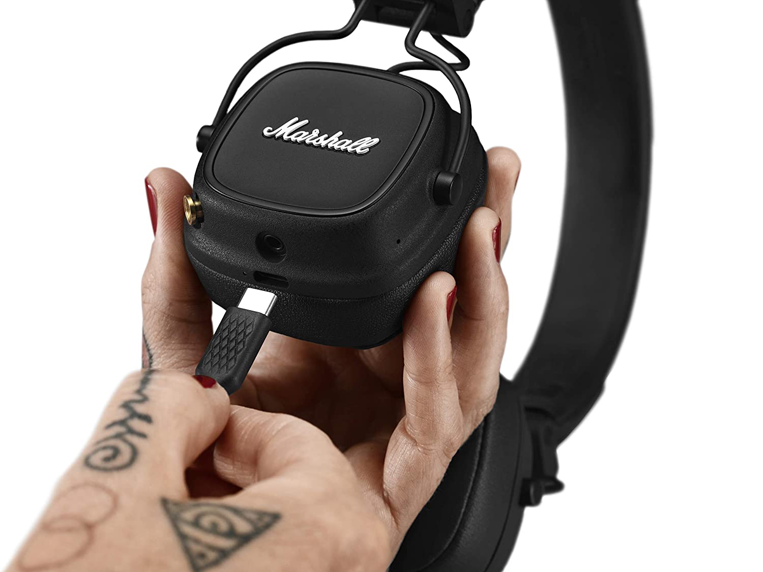 Marshall Major IV Wireless Bluetooth On Ear Headphone with Mic (Black) - Mahajan Electronics Online