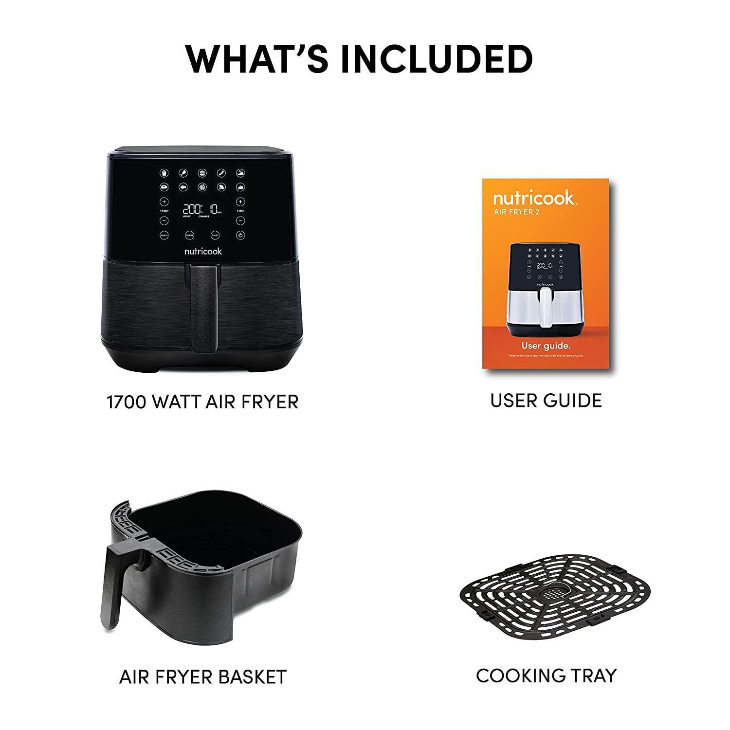 Nutricook AirFryer 2, 1700 Watts, Digital Control Panel Display - Mahajan Electronics Online