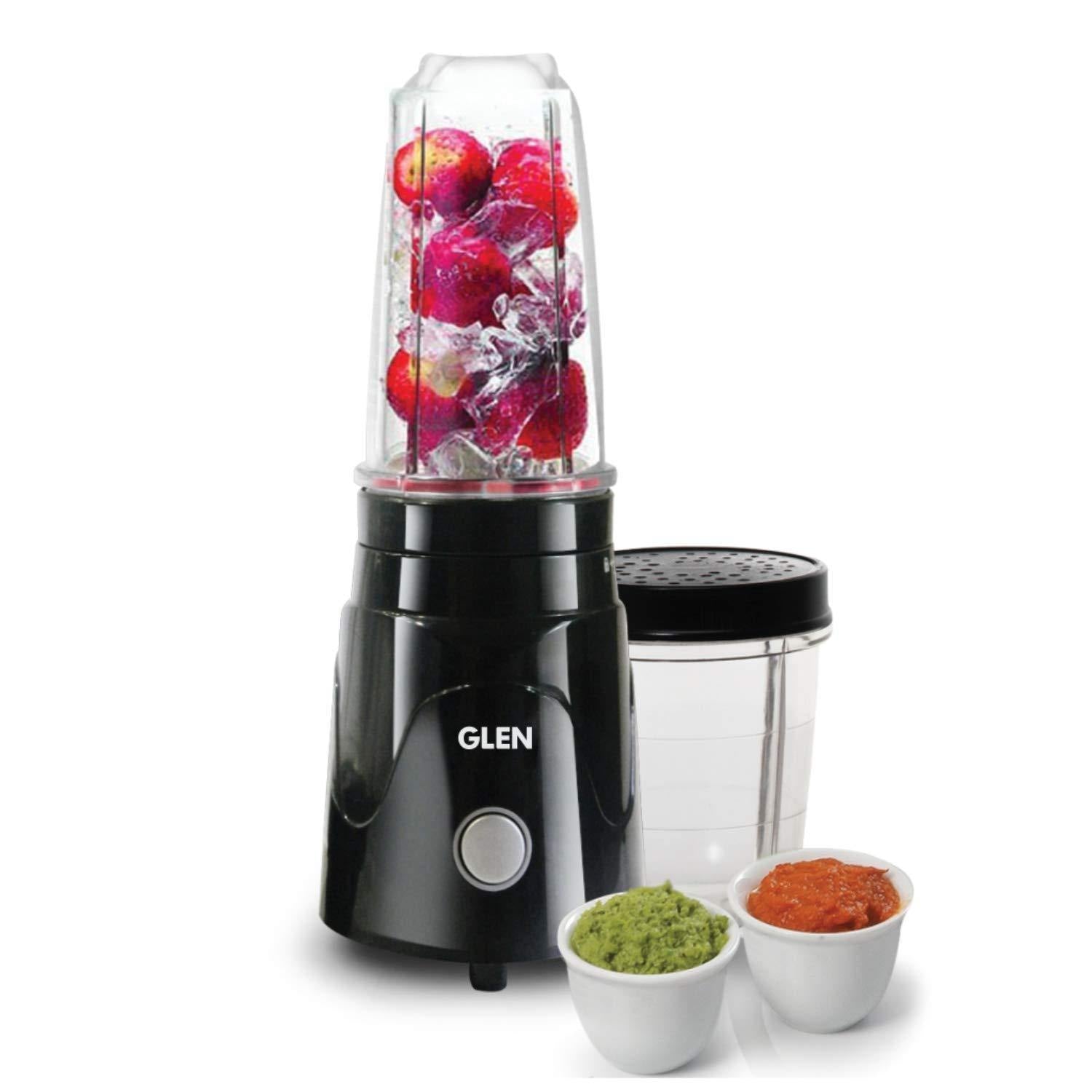 Glen SA 4048 Active Blender (Black) | 350W Compact Mixer | 2 Jars &amp; Blades | For Smoothies, Shakes, Chutneys &amp; Grinding