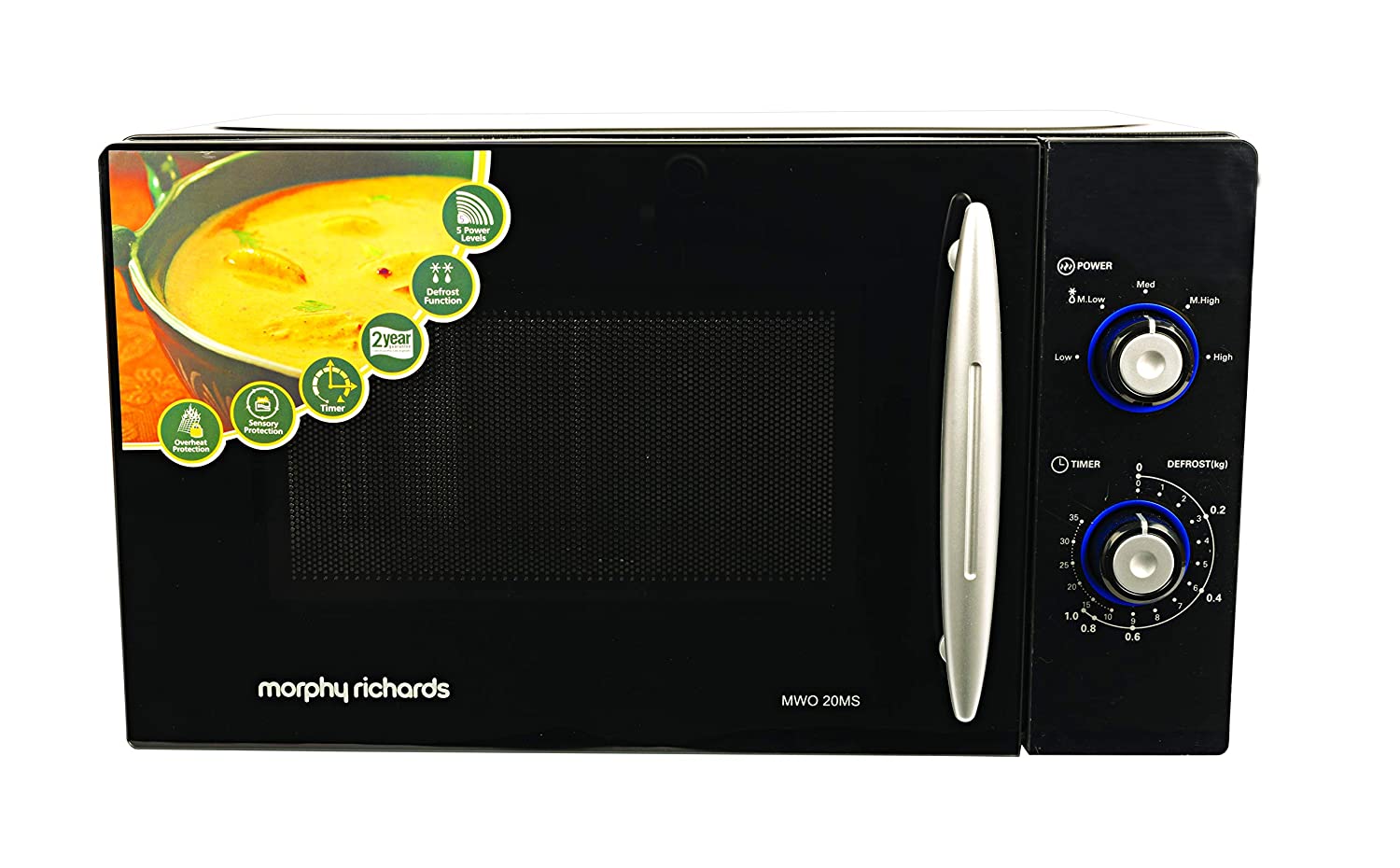 Morphy Richards 20 MS 20 L Solo Microwave Oven (Black) | 5 Power Levels | Mirror Finish Door | Reheat, Cook &amp; Defrost | Mahajan Electronics Delhi NCR