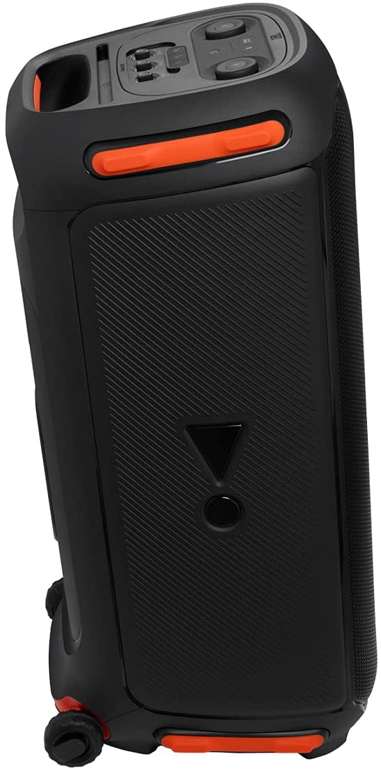 JBL PartyBox 710 Bluetooth Party Speaker with Dynamic Music Synced Flashing Club Pattern Lightshow, Pro Sound, Splashproof, PartyBox App Personalisation,Guitar and Mic Input(800 Watt RMS, Black) - Mahajan Electronics Online