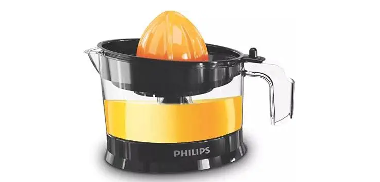 Philips HR2788/00 Citrus Press Juicer | 25W | Two-Way Rotation | Adjustable Pulp Control | Black &amp; Transparent