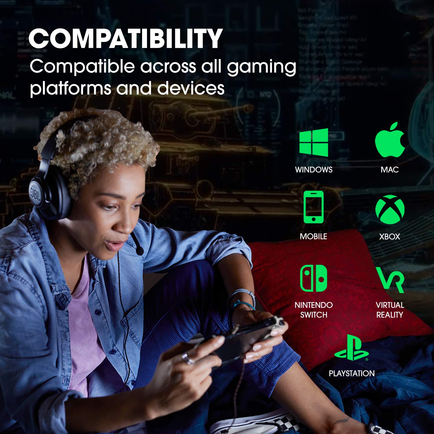 JBL Quantum 300, Wired Over Ear Gaming USB-A Audio Adapter Supports JBLQUANTUM300BLK - Mahajan Electronics Online