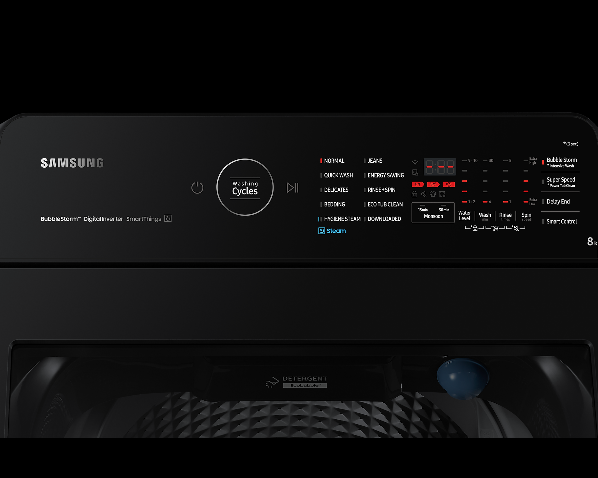 Samsung 8.0 kg Ecobubble™ Top Load Washing Machine with in-built Heater, WA80BG4686BV - Mahajan Electronics Online
