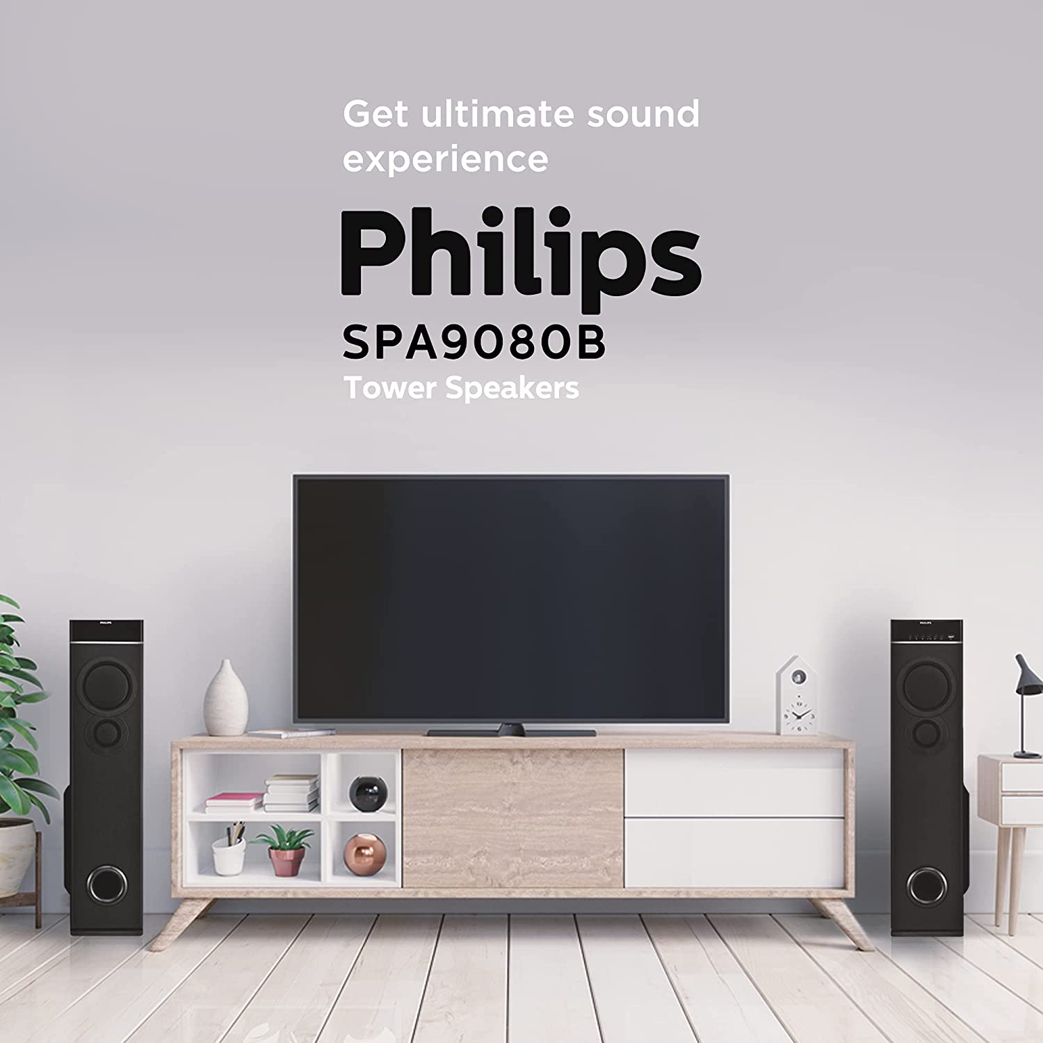 Philips SPA9080B Multimedia Tower Speakers (Black) - Mahajan Electronics Online