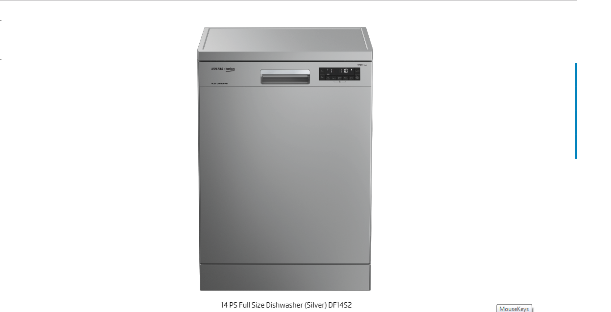 Voltas Beko 14 Place Settings Dishwasher (DF14S2, Silver) - Mahajan Electronics Online