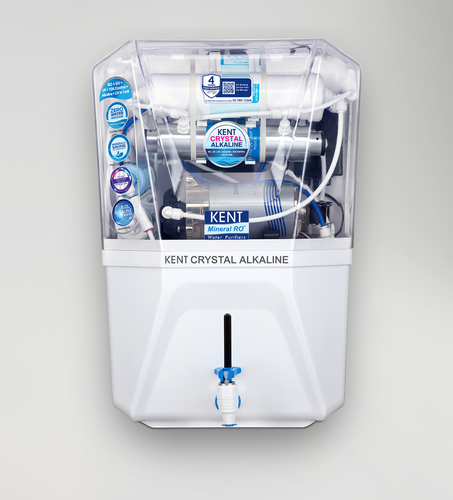 KENT Crystal Alkaline MINERAL RO 11-Litres Mineral t RO + UV + UF + Alkaline + TDS Control + UV in Tank Water Purifier,Blue and White - Mahajan Electronics Online