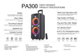 F&D PA300 100 Watt Wireless Bluetooth Party Speaker (Black) - Mahajan Electronics Online