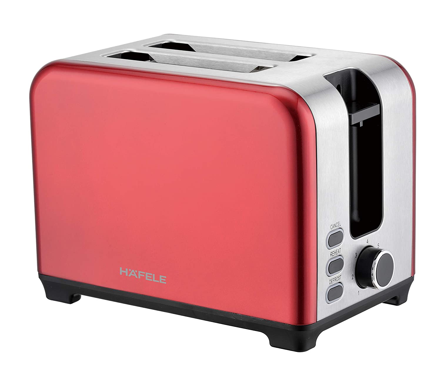 Hafele Amber  2 Slot Pop-up Toaster with 7 Level Adjustable Red