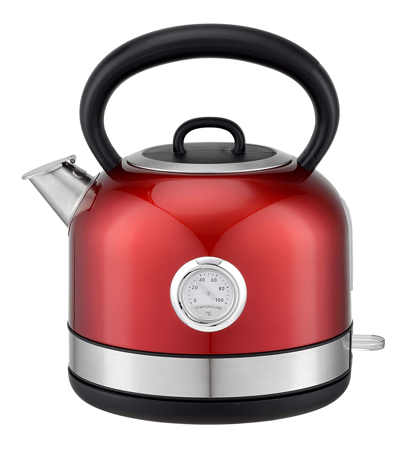 Hafele Dome Electric Stainless Steel Kettle with Analogue Temperature Display, 1.7 Litre, Red - Mahajan Electronics Online