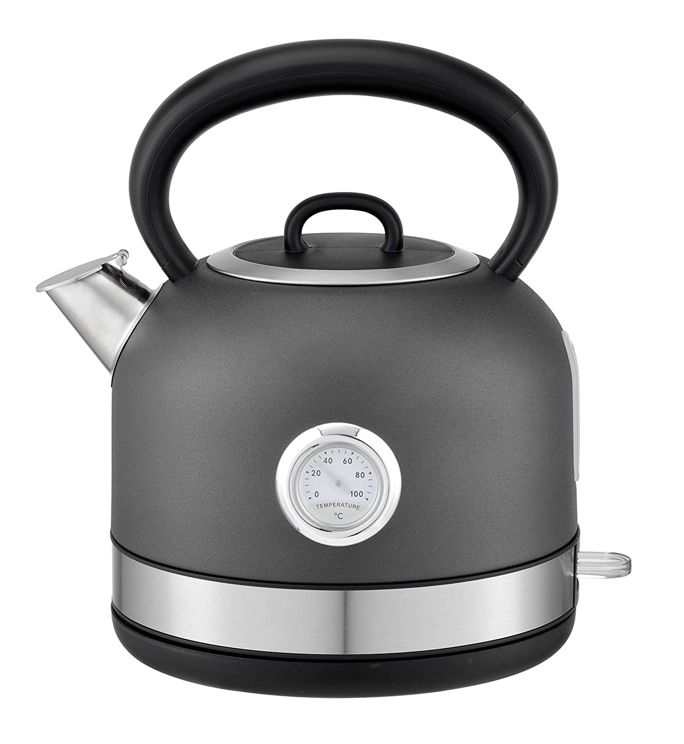 Hafele Dome Electric Stainless Steel Kettle with spout cover with Analogue Temperature Display, 1.7 Litre, Grey - Mahajan Electronics Online