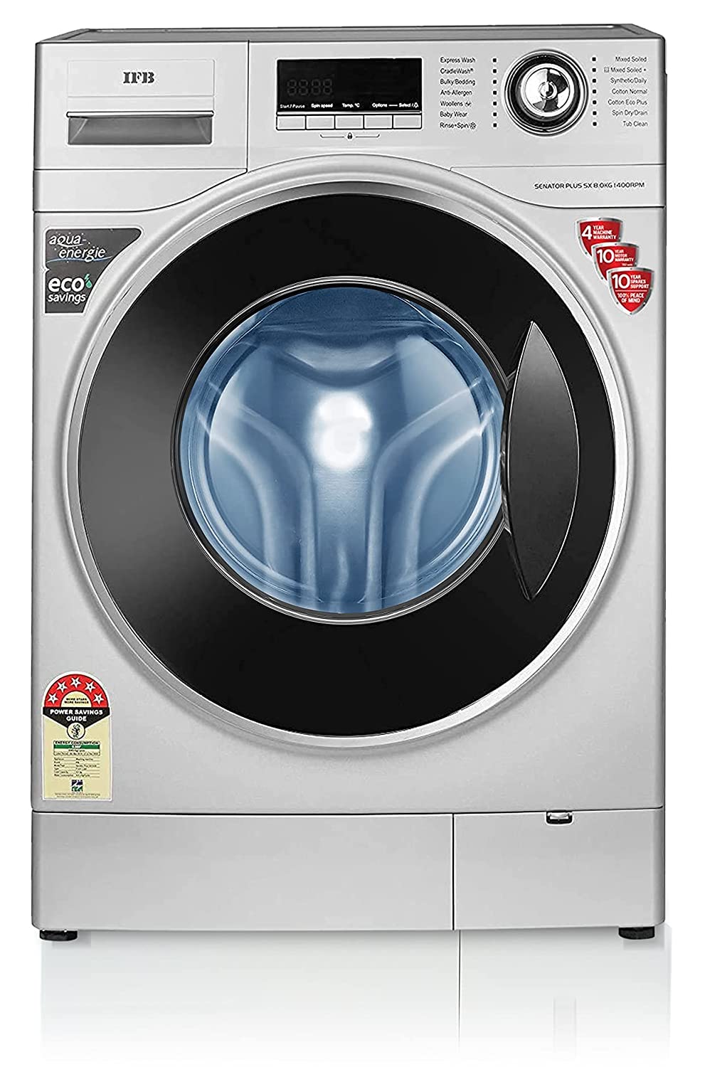 IFB Washing Machine Front Load Senator Plus SX 8 kg Silver Color - Mahajan Electronics Online