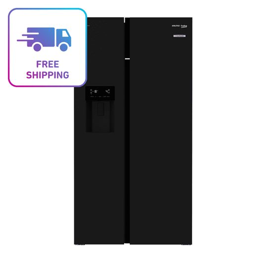 Voltas Beko 634 L Side by Side Refrigerator (Black Glass) RSB655GBRF - Mahajan Electronics Online