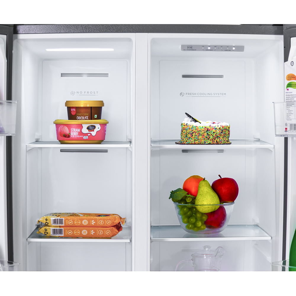 Kelvinator 500 litres Side-by-Side Refrigerator, Shiny Silver KRS-B520SSV - Mahajan Electronics Online