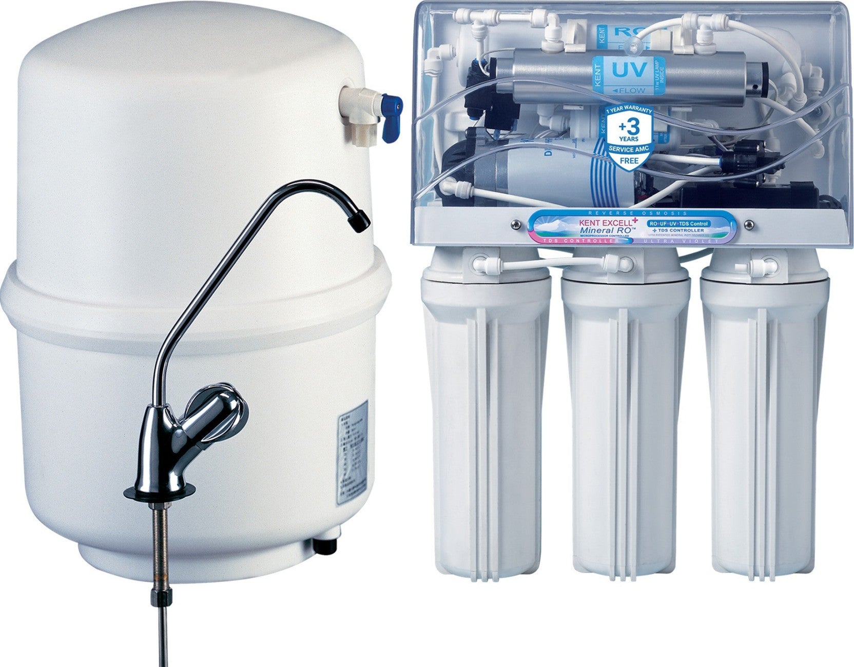 Kent EXCELL+(11003) 7 L RO + UV Water Purifier  (White) - Mahajan Electronics Online