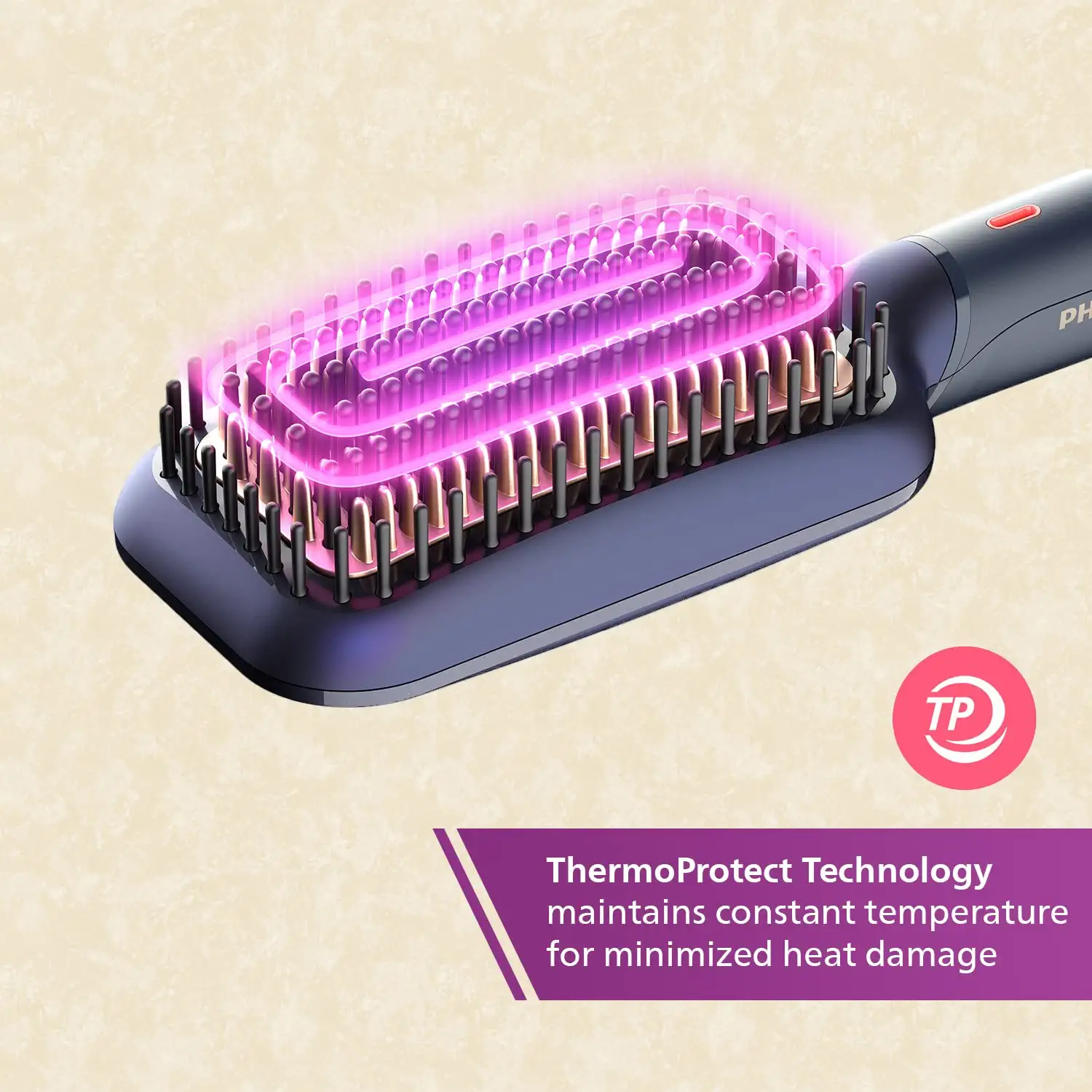 Philips Heated Straightening Brush BHH885/10 (New). ThermoProtect Technology, Ionic care - Mahajan Electronics Online